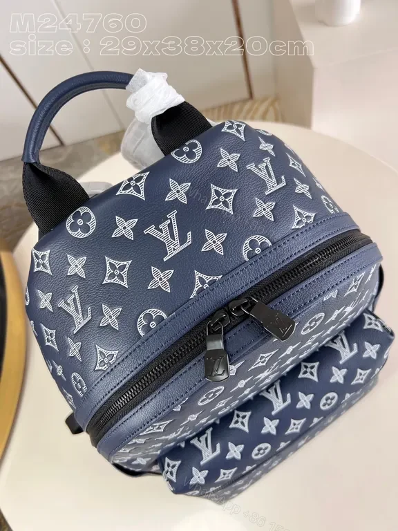 View 6 of Navy Monogram Black Zipper Backpack – Replica Louis Vuitton Style