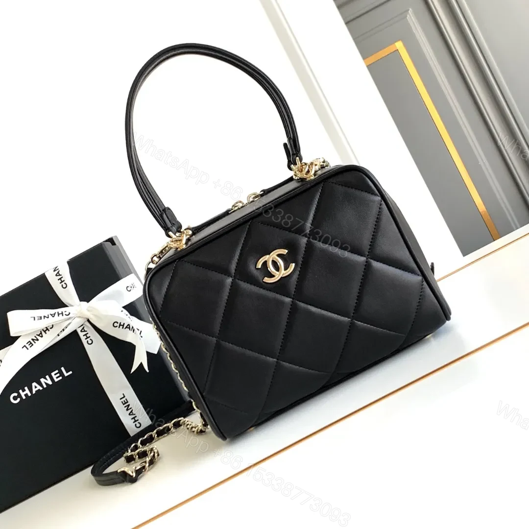 Chanel Black Quilted Lambskin Leather Bag — view 1