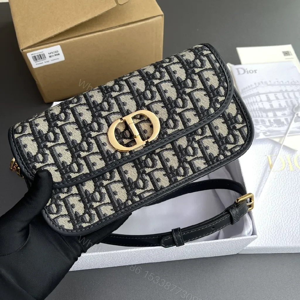 View 3 of Patterned Monogram Micro Bag with Gold Chain, Luxe Compact Accessory