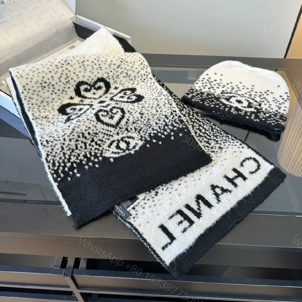 View 7 of Monochrome Luxe Knit Scarf & Beanie Set - Premium Winter