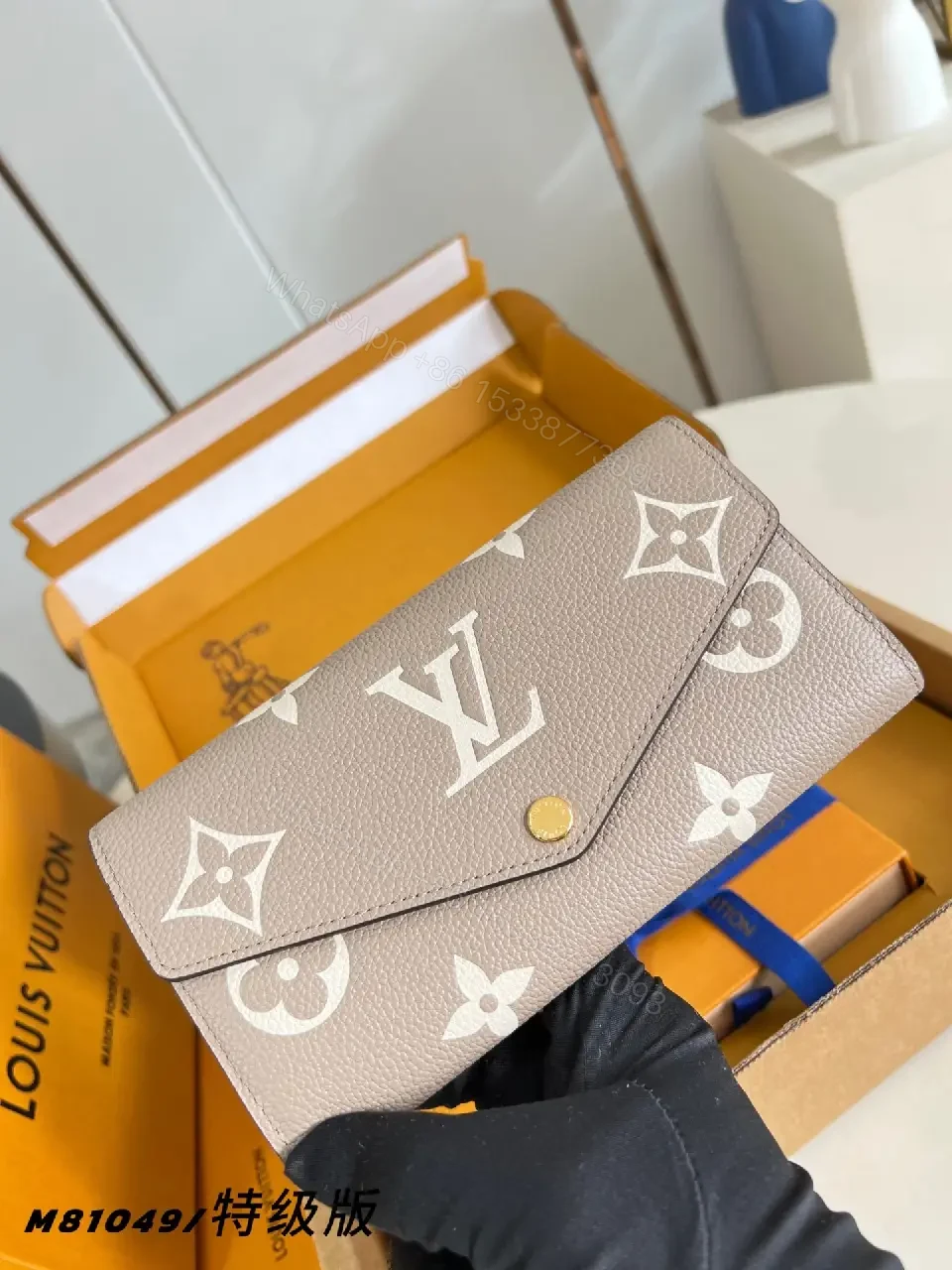 Taupe Monogram-Texture Wallet: Compact Luxury, All‐Day Organization — view 1
