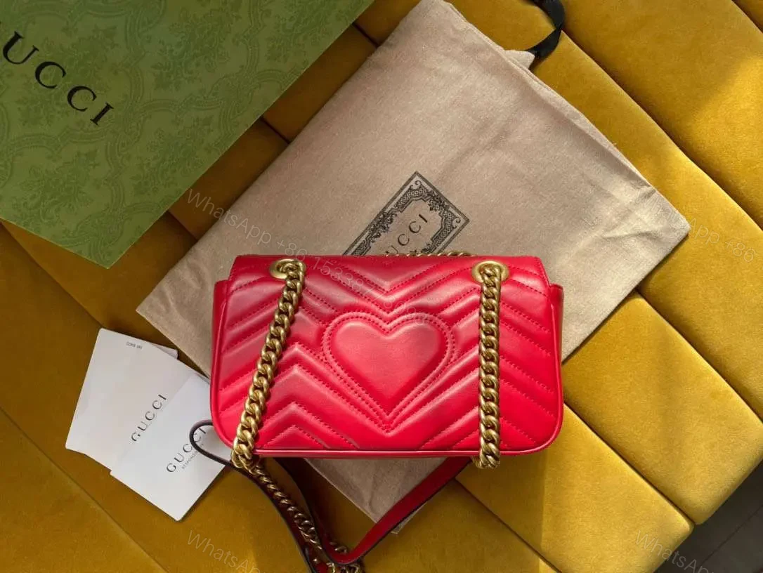 View 2 of Gucci Marmont Replica 11 Women’s Handbag High Quality Red 22cm