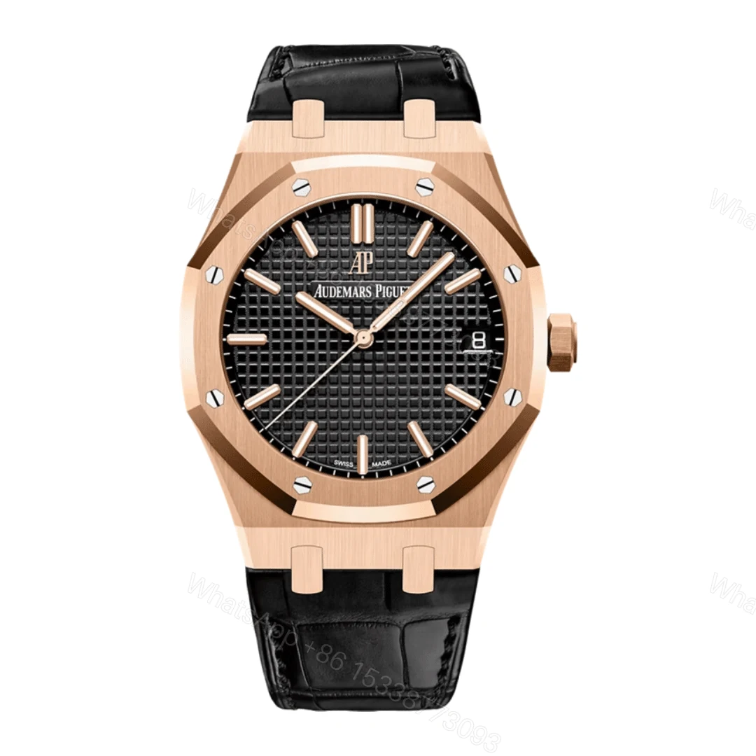 Audemars Piguet Royal Oak Rose Gold Leather Replica — view 1