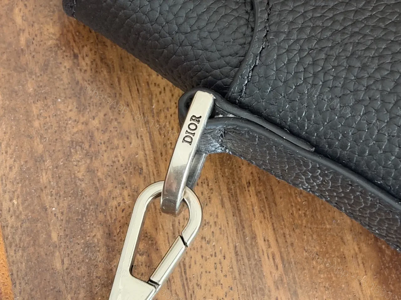 View 7 of Black Pebbled Leather Messenger – Compact Luxury Everyday Carry