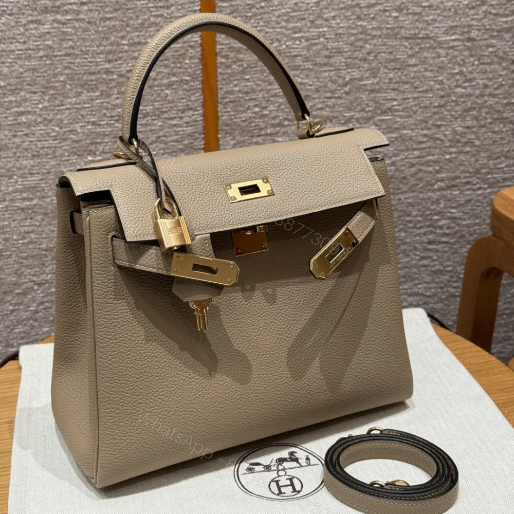 View 7 of 高仿Hermes*Kelly28系列H043230TCS2風衣灰金扣牛皮純手工