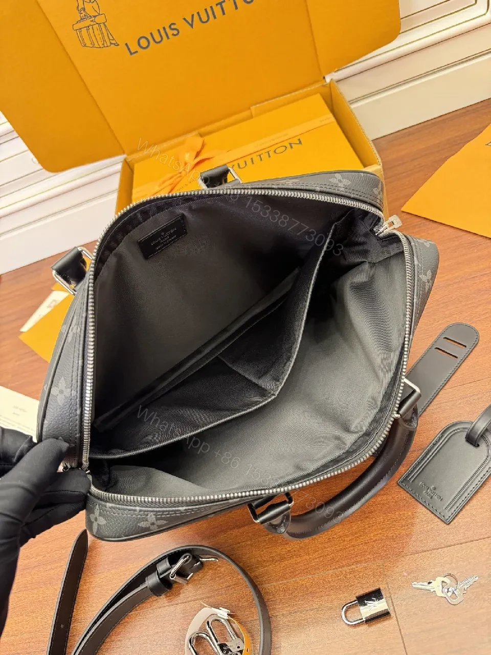 View 3 of Monogram Canvas Structured Tote: Modern, Everyday Versatility