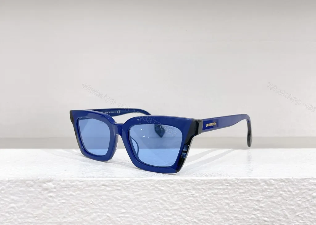 View 6 of Burberry-Inspired Square Sunglasses: Black Acetate, UV400
