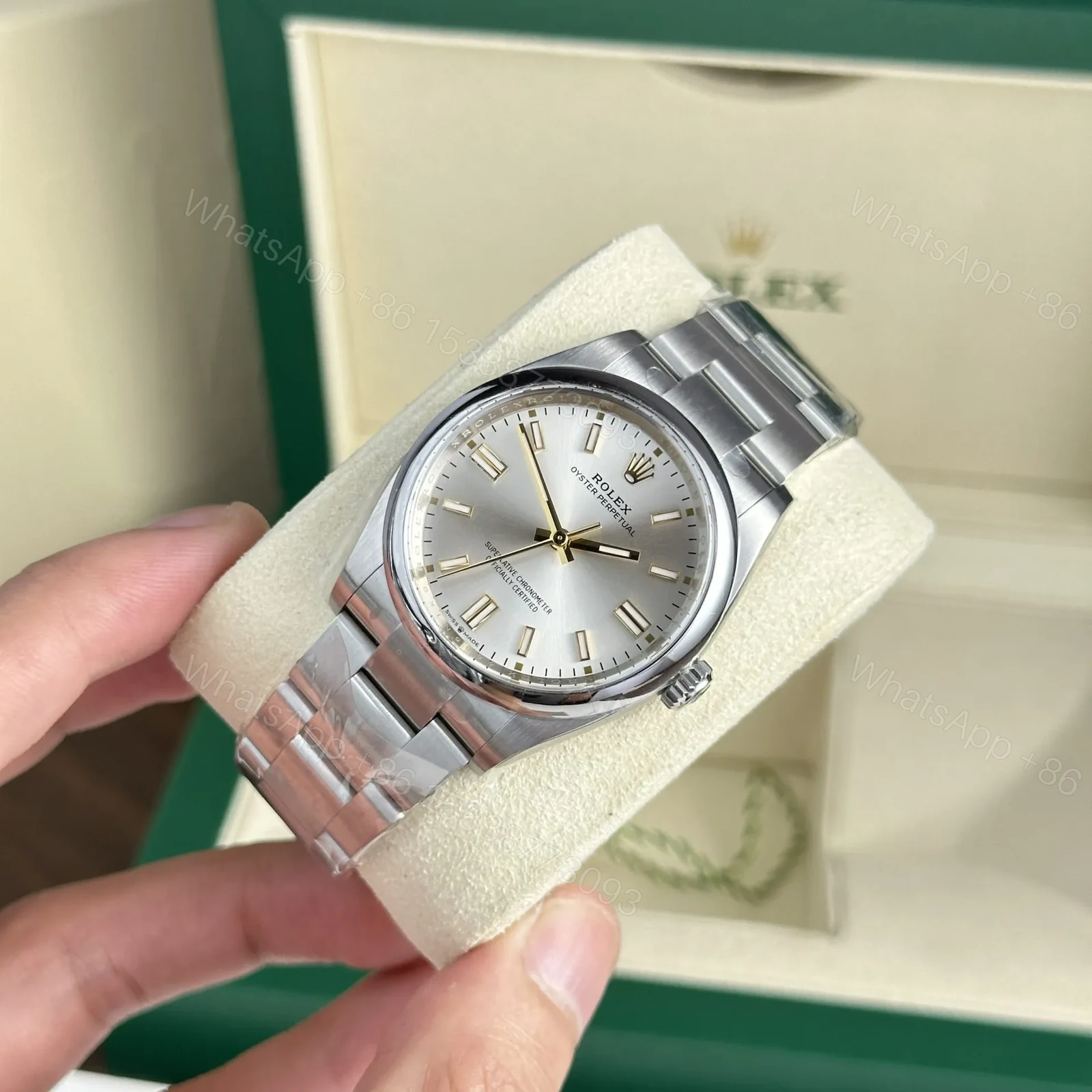View 2 of Replica Rolex Oyster Perpetual Lady Silver Dial 277200 31 mm