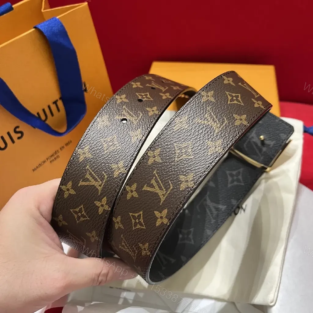 View 6 of Lux Monogram Belt with Gold Buckle – Premium Canvas Accessory