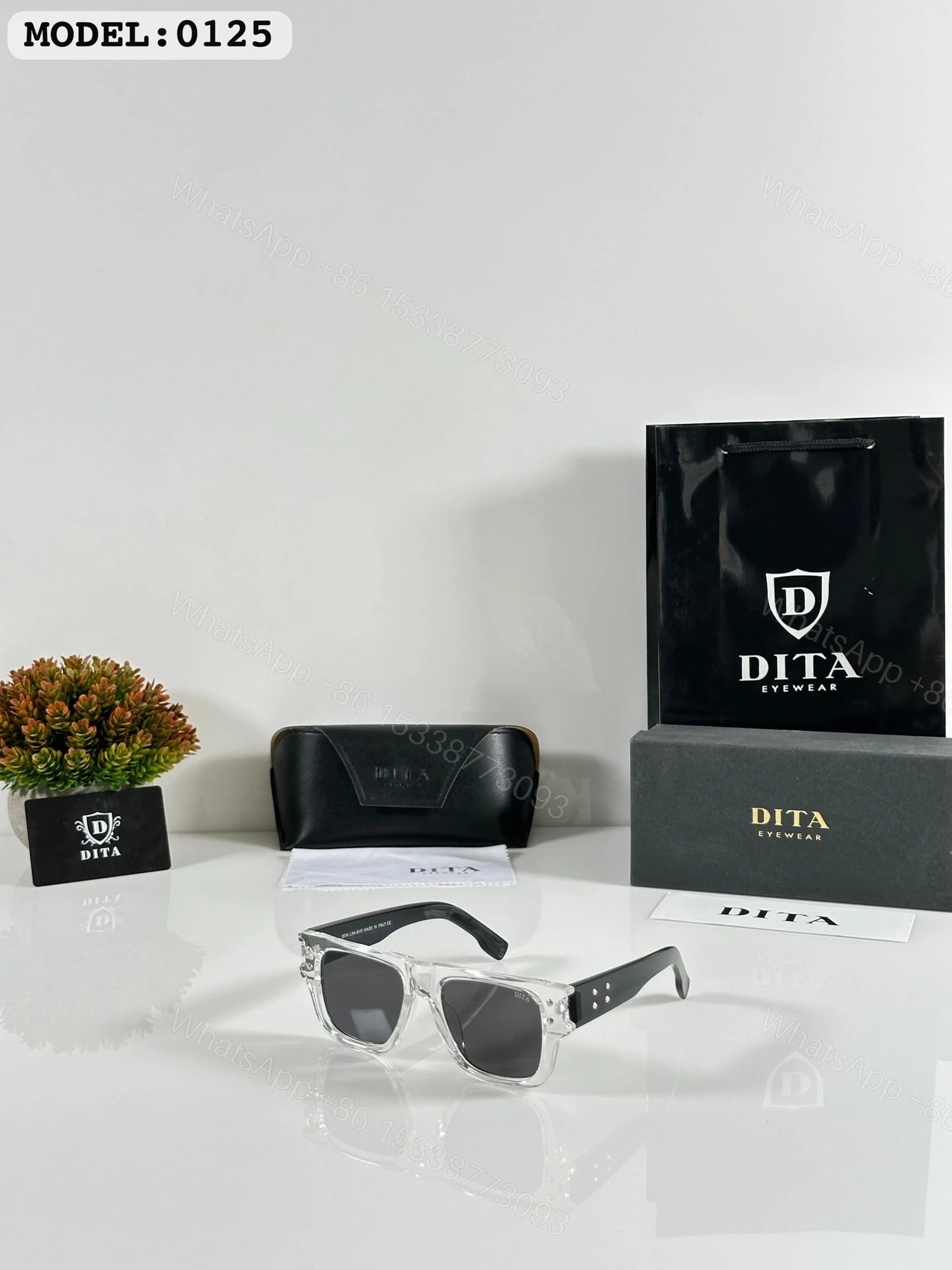 FIRST COPY DITA 0125 WATER BLACK SUNGLASSES — view 1
