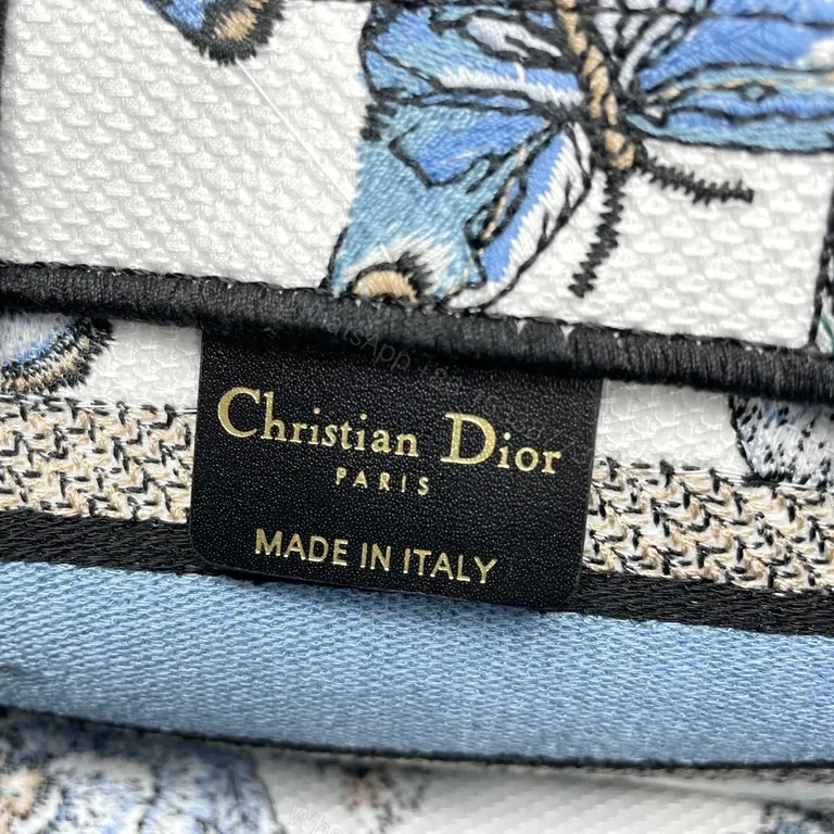 View 7 of Butterfly-Print Dior-Inspired Canvas Tote: Compact Luxury Carry