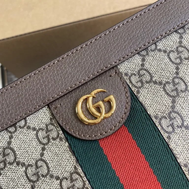 View 4 of G-Inspired Heritage Shoulder Bag: Web Stripe, Gold Chain