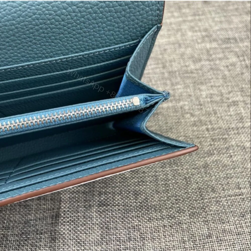 View 7 of Hermes Constance Togo Long Wallet Silver Toned Hardware Blue 20Cm