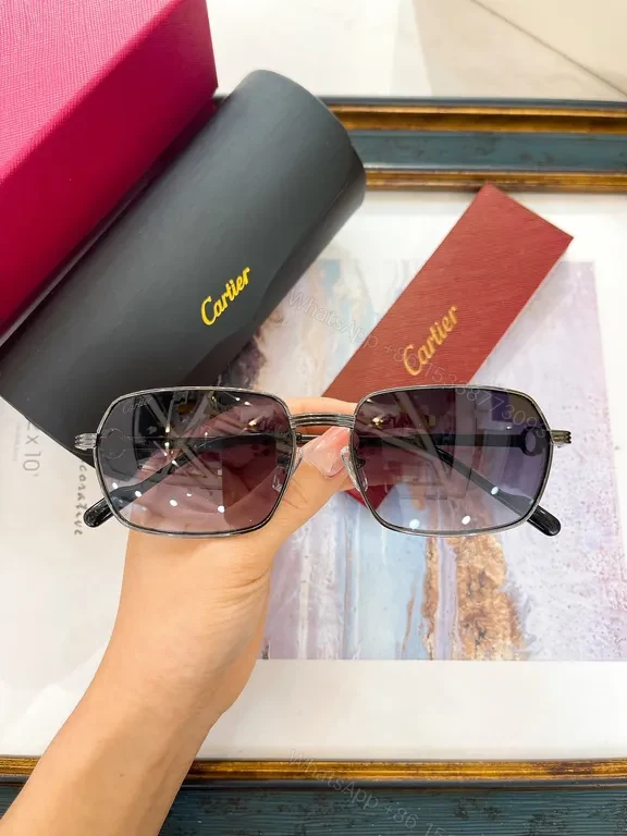 View 7 of Pink Cartier Sunglasses: Gold Frame, Pink Lenses, All-Day Comfort