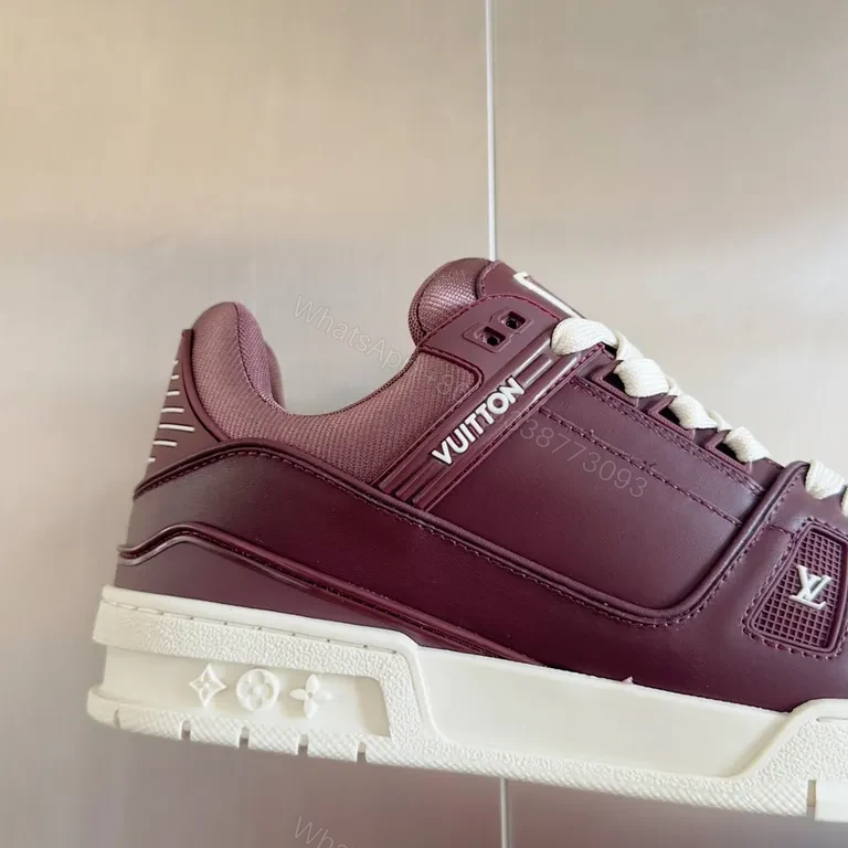 View 7 of Plum Luxe High-Tops: Premium Leather Sneakers with LV-Inspired Detail