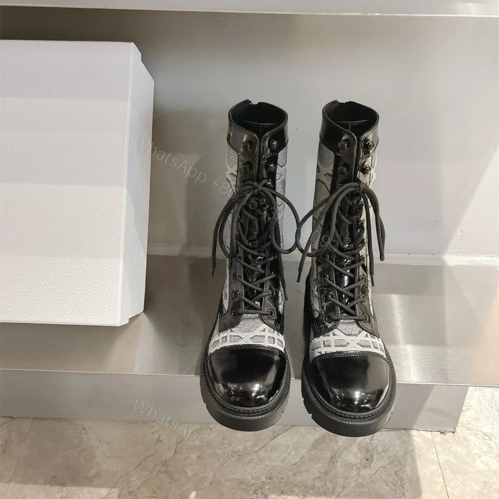 View 2 of 高仿Dior*D-Unit系列KDT134走秀款工裝中筒靴秋冬季灰色免檢版