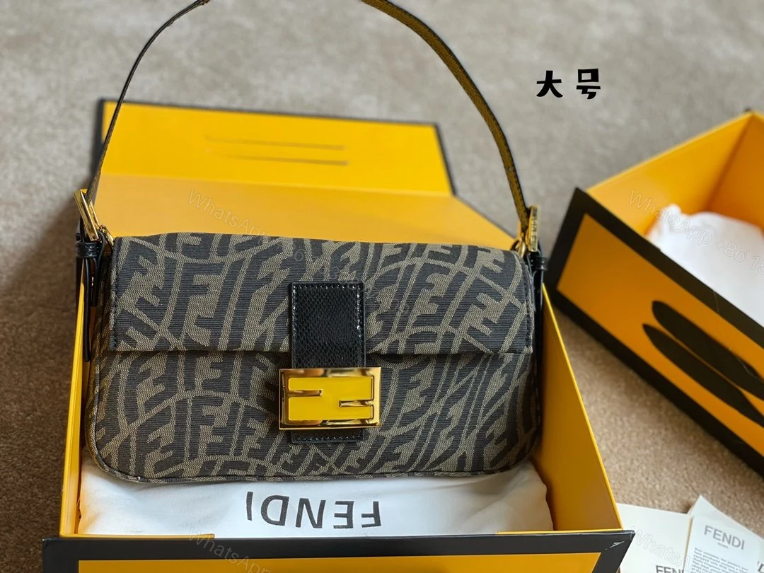 Fendi Women Baguette 1997 Brown Jacquard FF Vertigo Bag — view 1