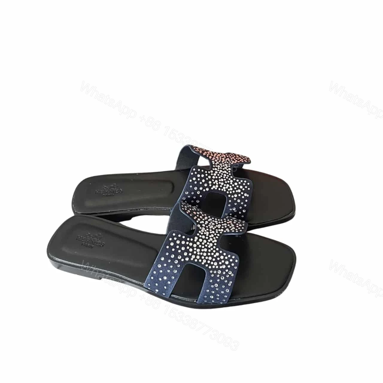 HERMES ORAN SANDAL CRYSTLE BLUE — view 1