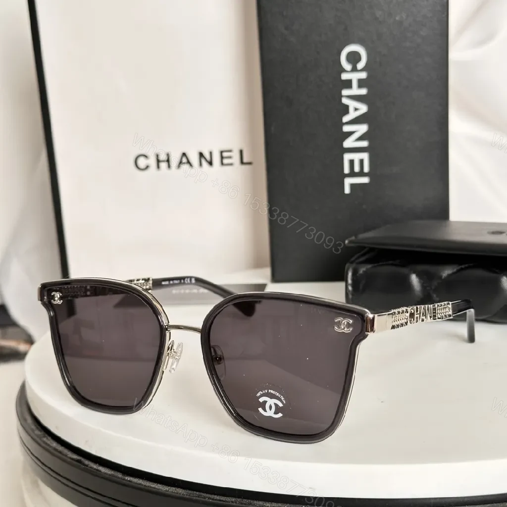 View 8 of Bold Square Sunglasses—Acetate/Metal, Signature Luxe Details