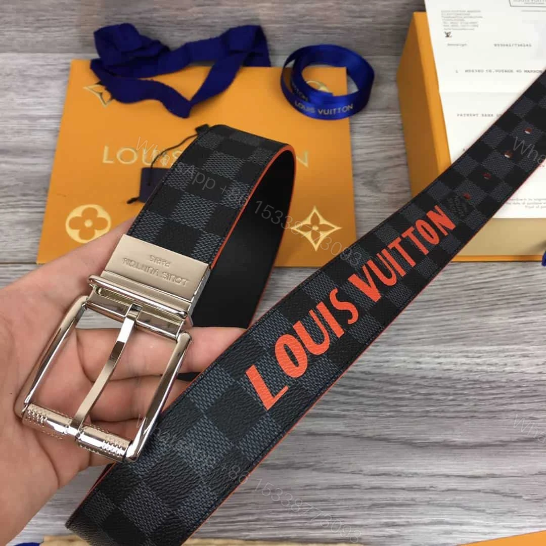 View 7 of LOUIS VUITTON DA.MIER PRINT 40MM RE.VERSIBLE BELT – B136