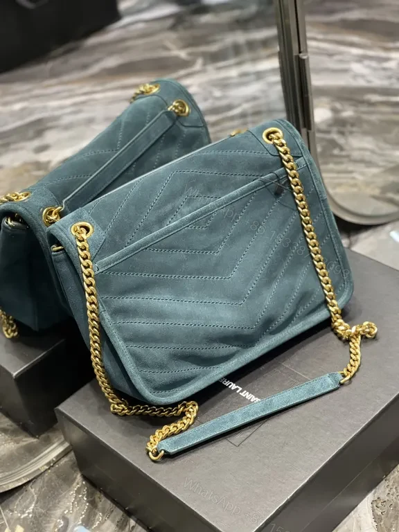 View 5 of Teal Quilted Crossbody: Luxe Calfskin, YSL Hardware Bag