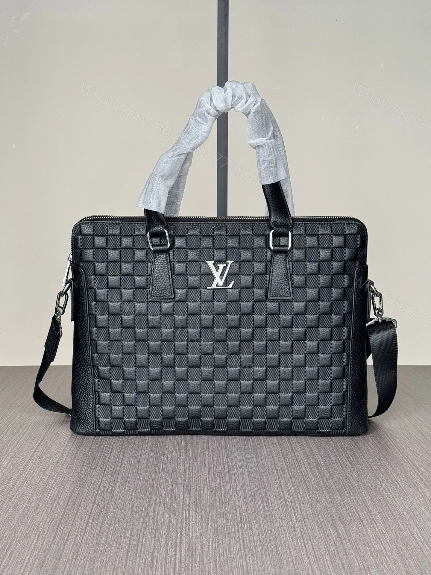 LV 一比一 Damier Graphite 格紋公文包 商務斜挎手提包 — view 1