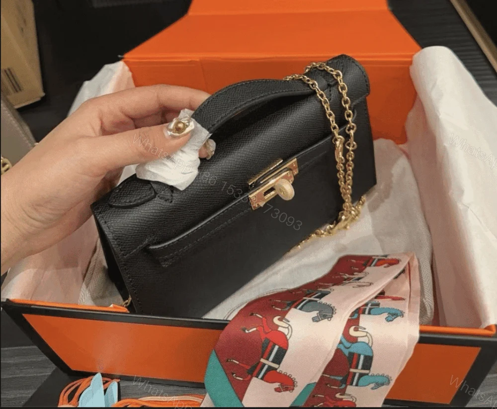View 3 of Hermes Kelly Mini Epsom Handbag Black And Gold 20Cm