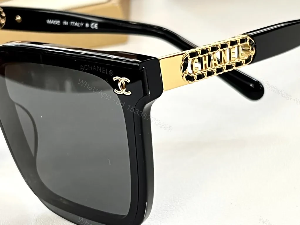 View 6 of Soft Rose Tones Rose-Gold Chanel Sunglasses, Oversized Square