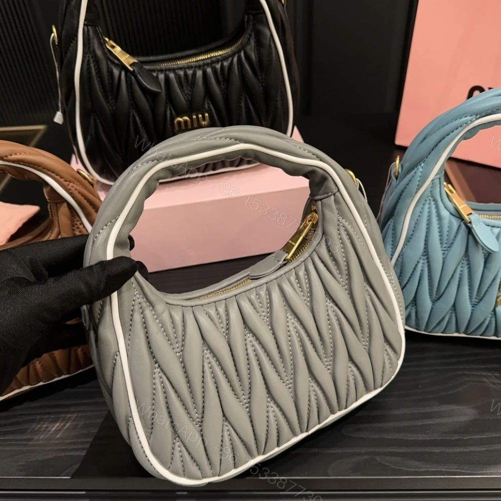 View 4 of MIUMIU WANDER MATELASSÉ BAG MARBLE GRAY AND WHITE 20CM 5BC125 2IBS F0RXG V OOF