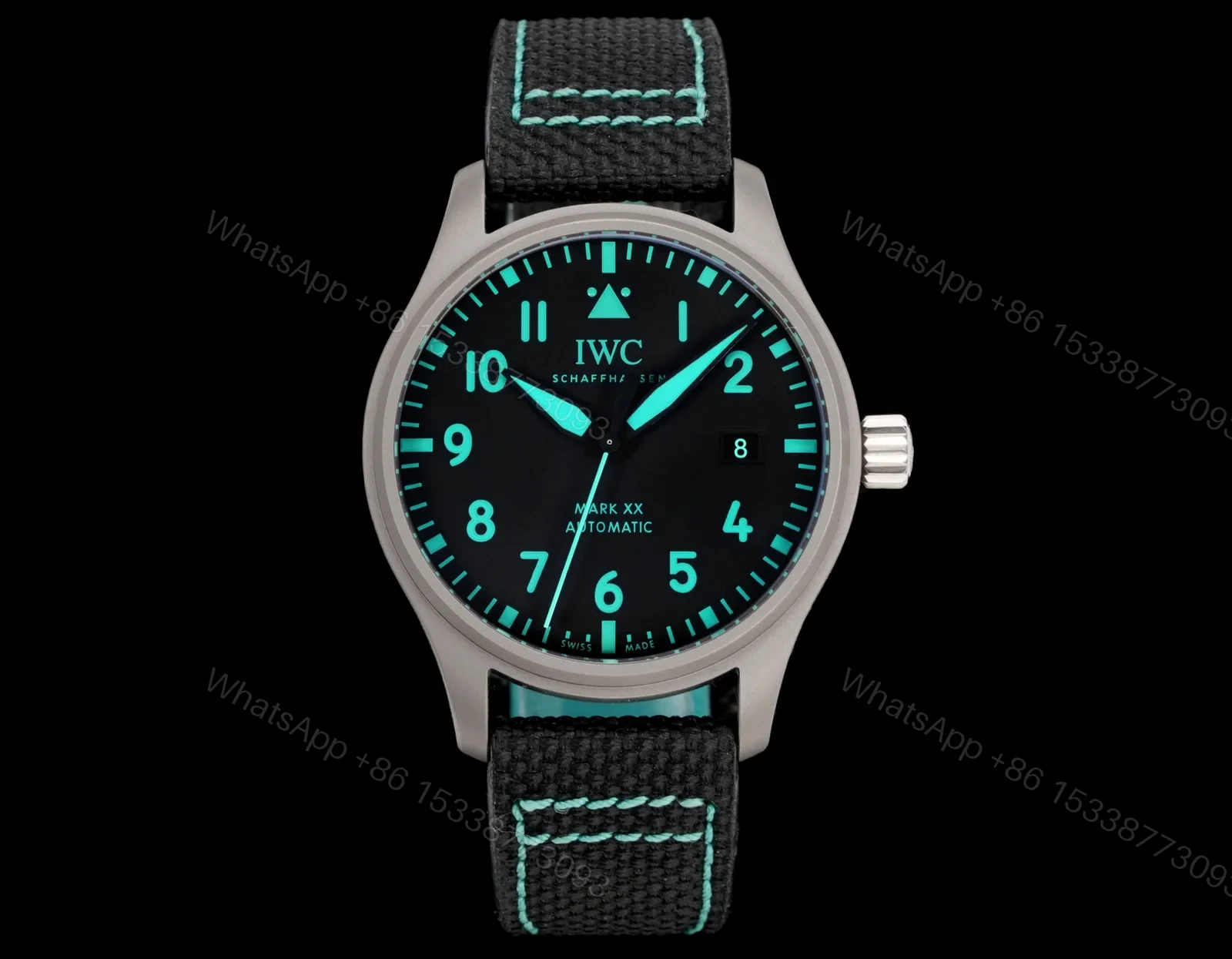 IWC Pilot AMG Replica 40MM Premium Black Dial Fabric Strap Edition RG-IWC-PILOT-AMG-40 — view 1