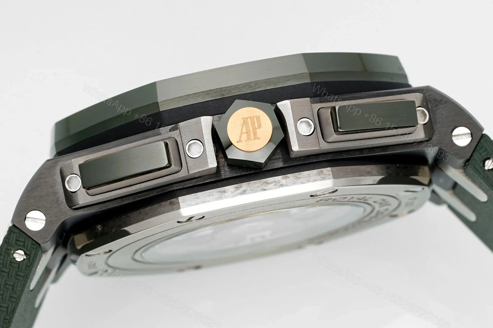 View 6 of Audemars Piguet Royal Oak Offshore Green Replica 44MM Premium Ceramic Rubber Strap Chronograph Edition RG-AP-ROO-GRN-CER-RUB-44