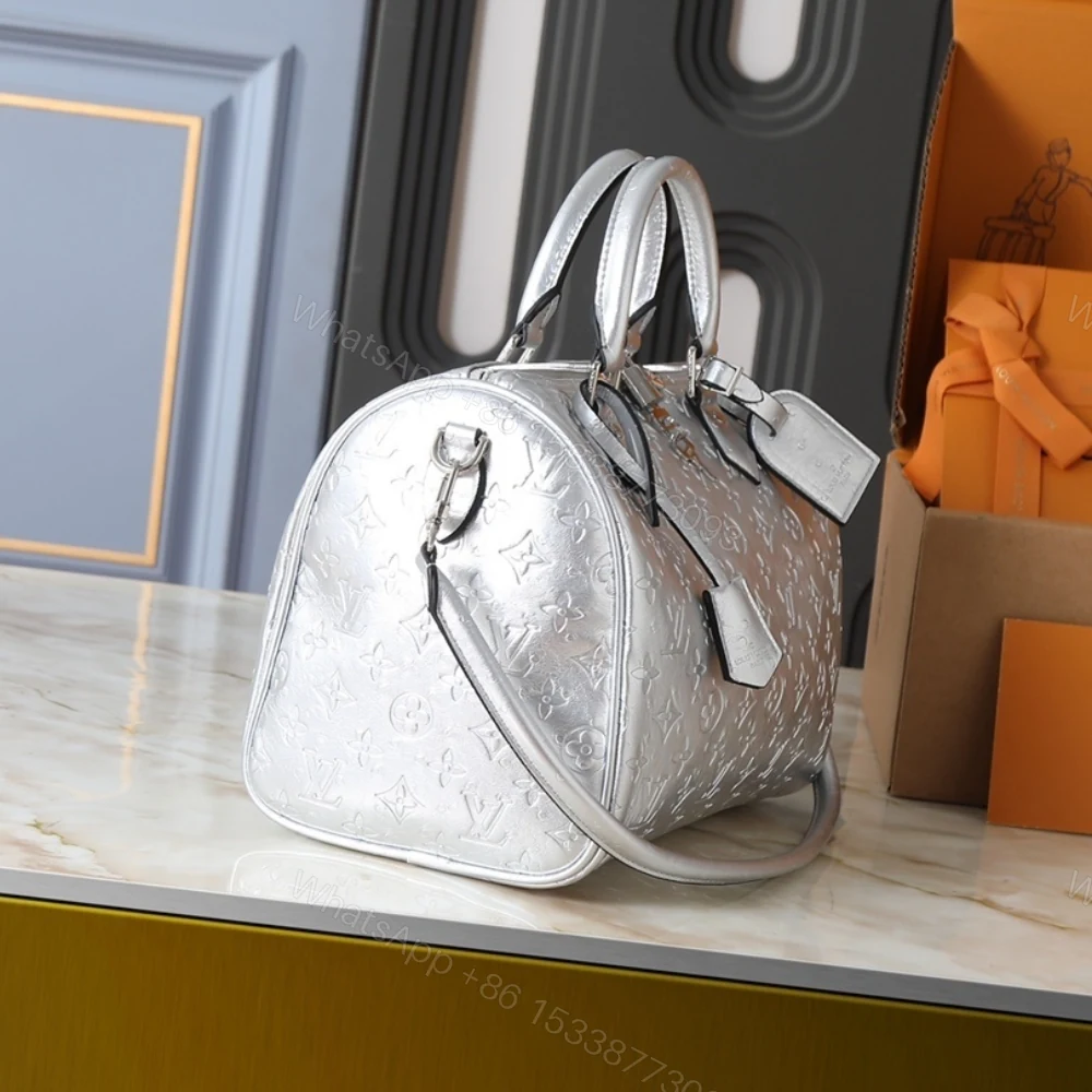 View 3 of Louis Vuitton Speedy Soft Bandoulière 30 Monogram Silver 30Cm N89437