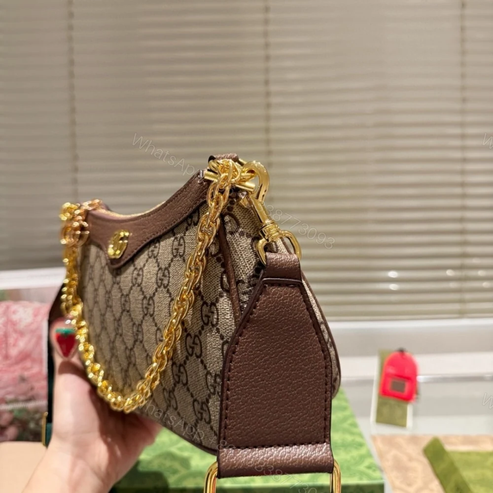 View 3 of Gucci Ophidia Small Shoulder Bag Beige And Dark Brown 25Cm 735132 FABLE 9442