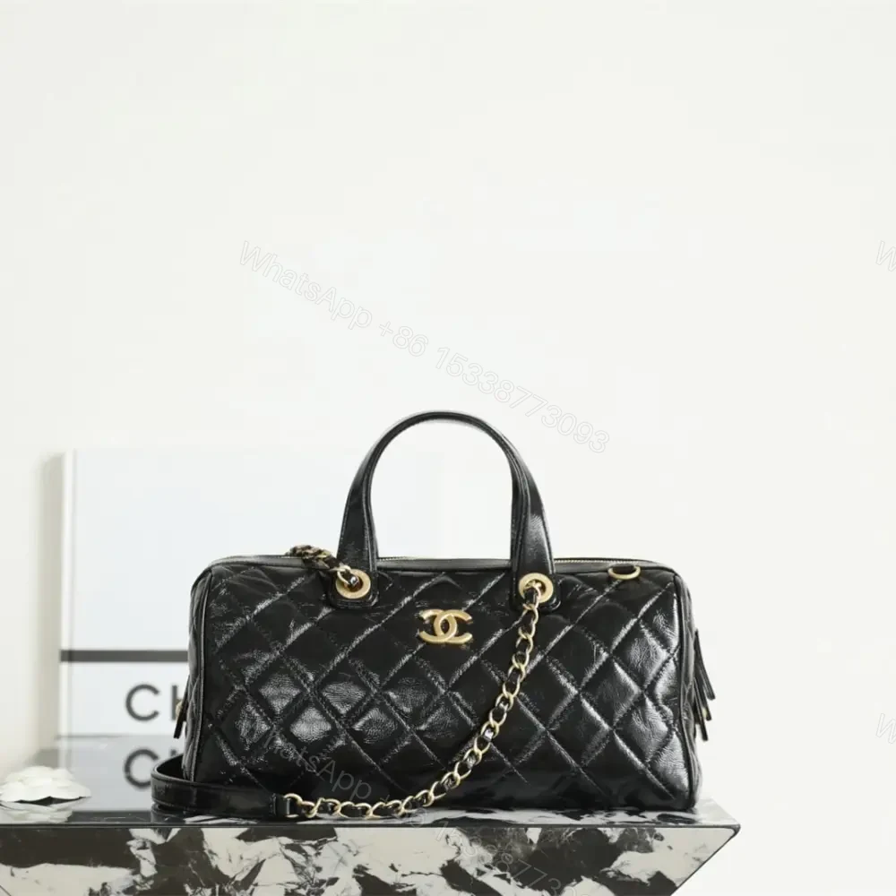 View 5 of 高仿Chanel*25A系列AS5579保齡球手提包黑色大號免檢版