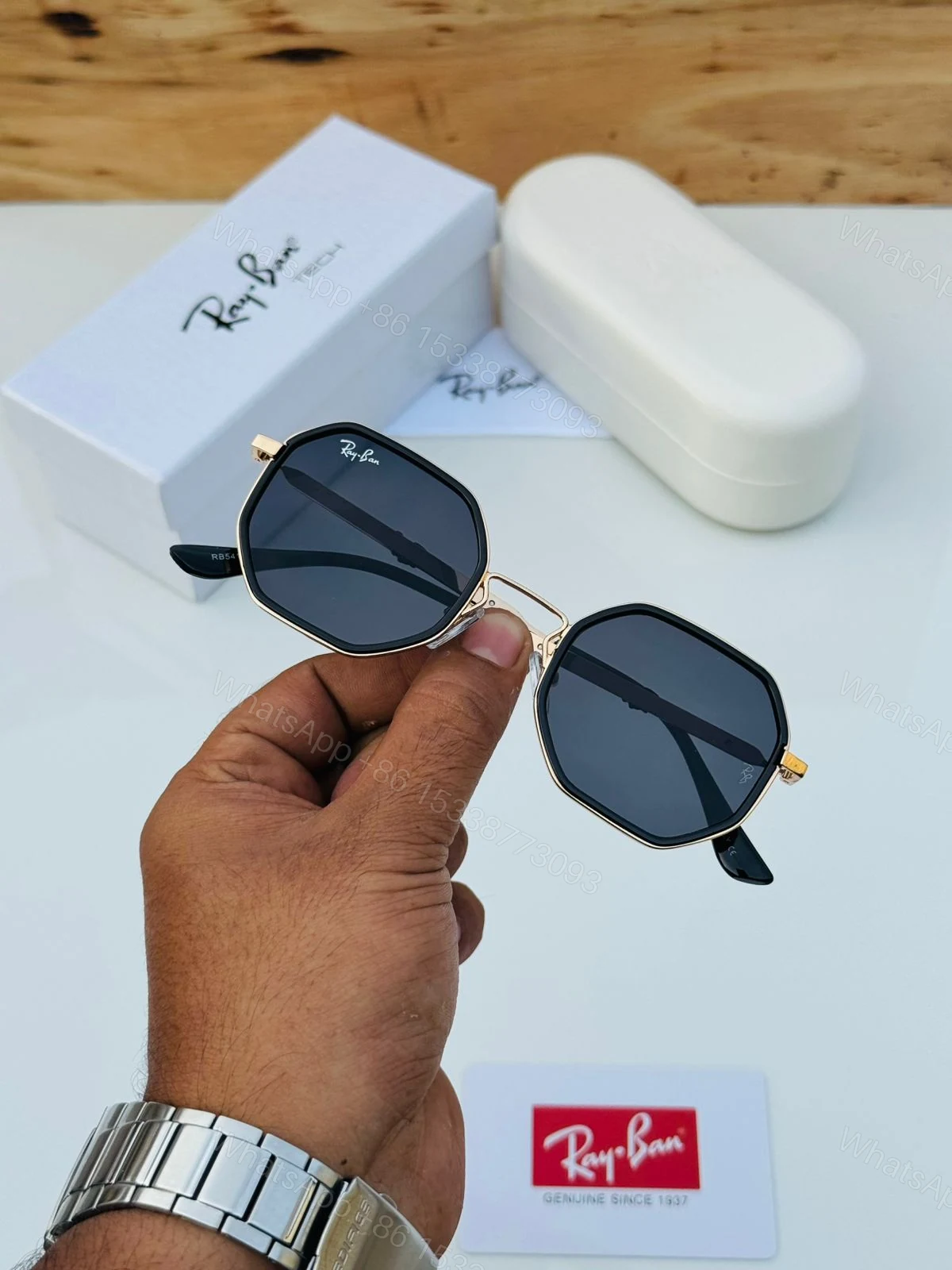 View 8 of Ray-Ban Octagon Tech Series Black-Gold