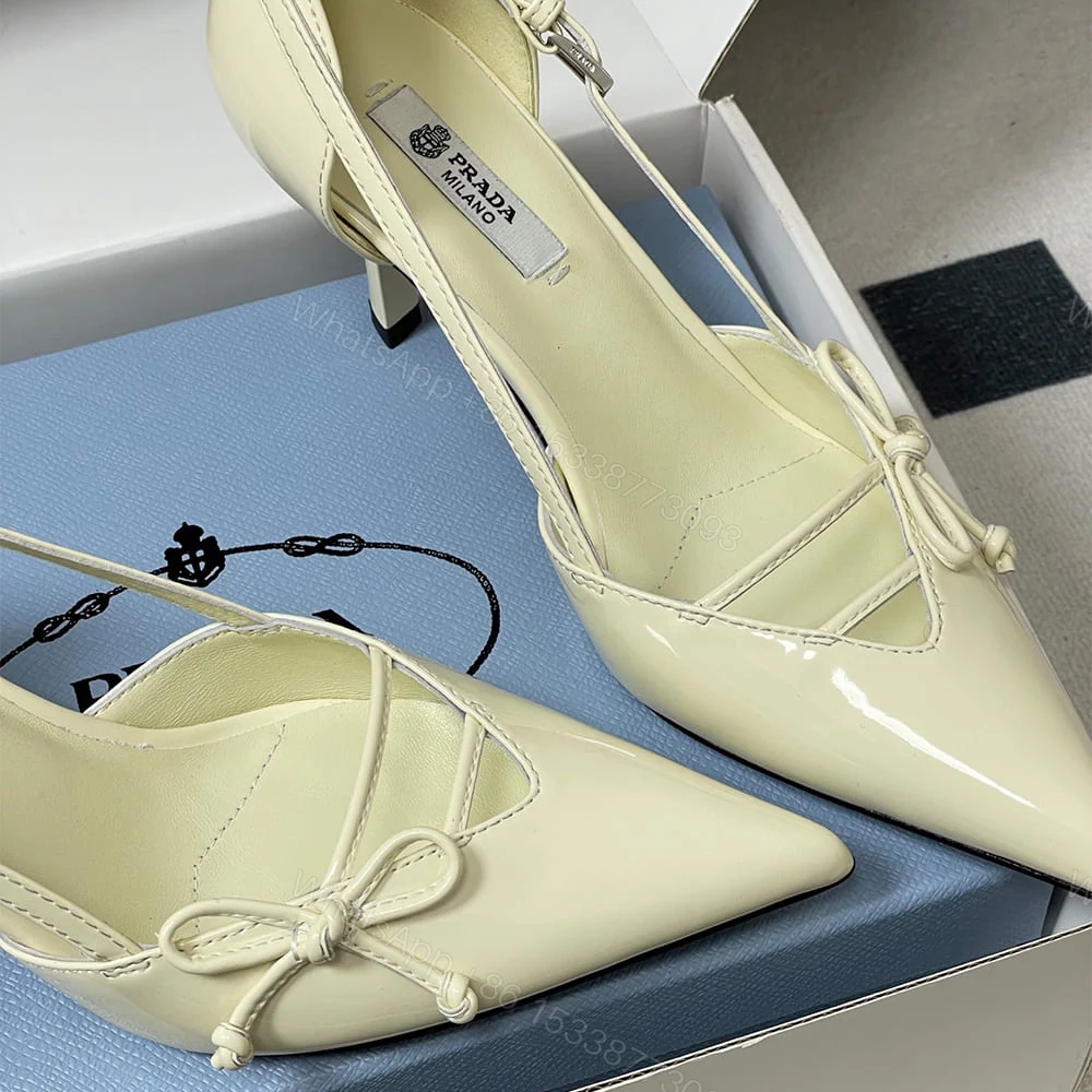 View 6 of Prada Open-side leather pumps