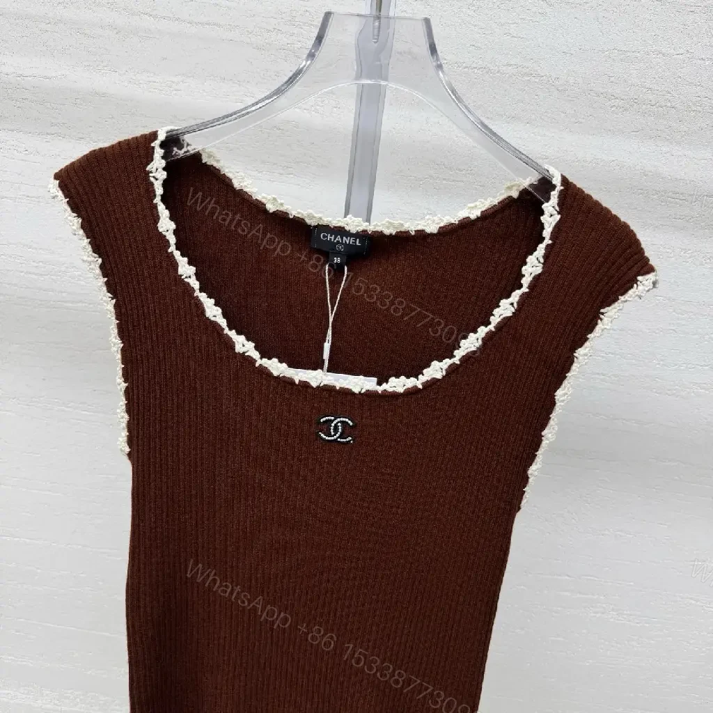 View 11 of Burgundy Knit Tank with Crochet Edge Pop