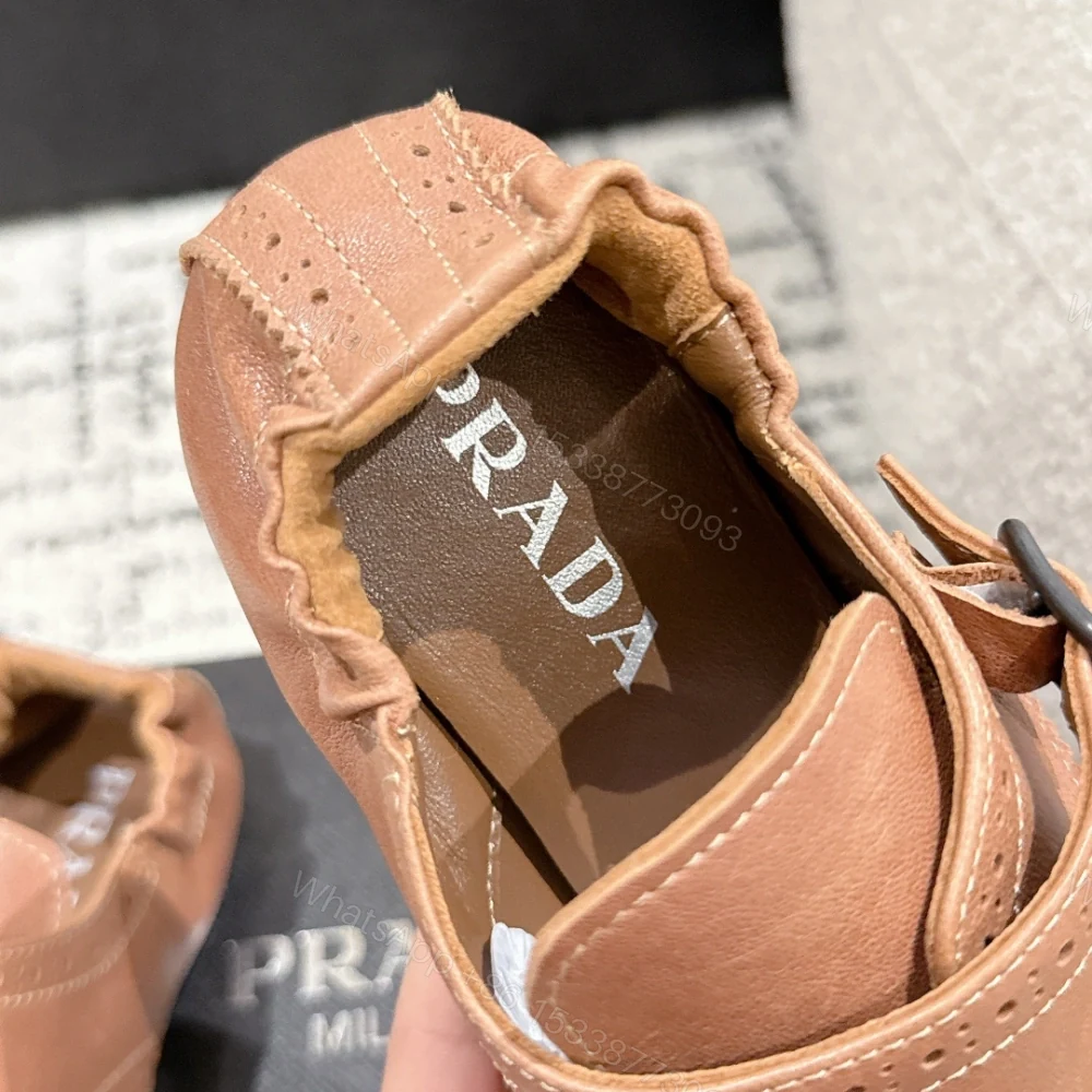 View 8 of 高仿Prada*2EG469D小牛皮懶人鞋棕色免檢版