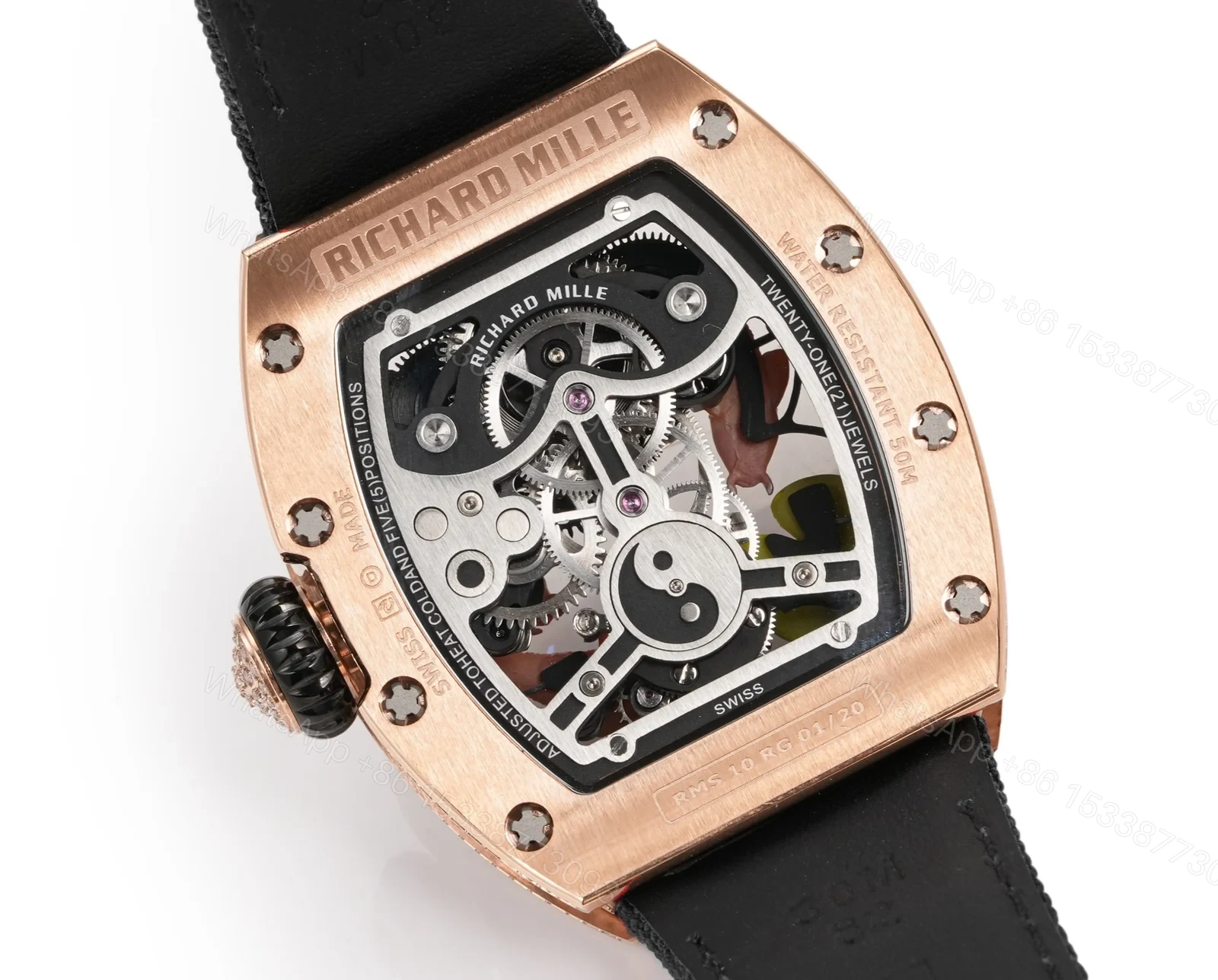 View 8 of Richard Mille RM S10 Koi Tourbillon Red Gold Diamond Watch RMS10-KOI-BK-02