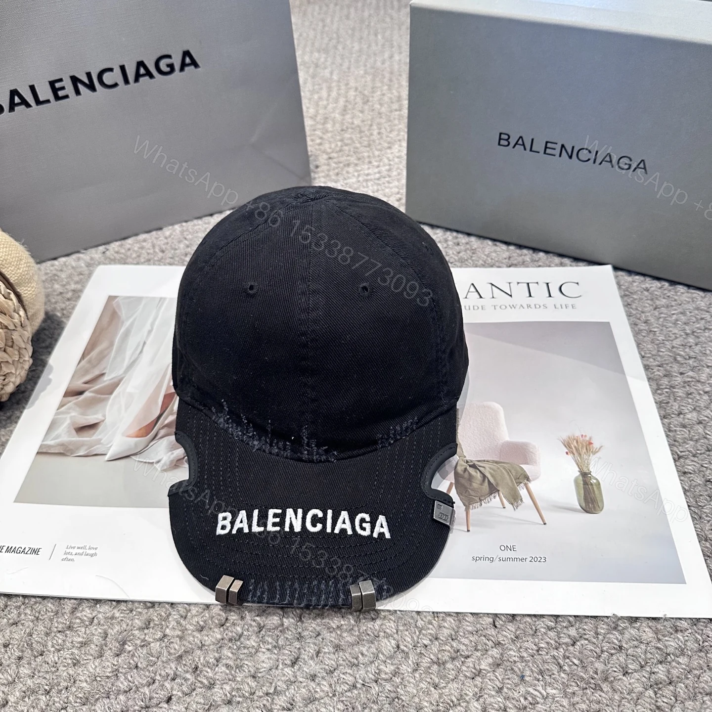 Balenciaga高仿男女款做舊破壞風棒球帽街頭潮流個性帽款 — view 1