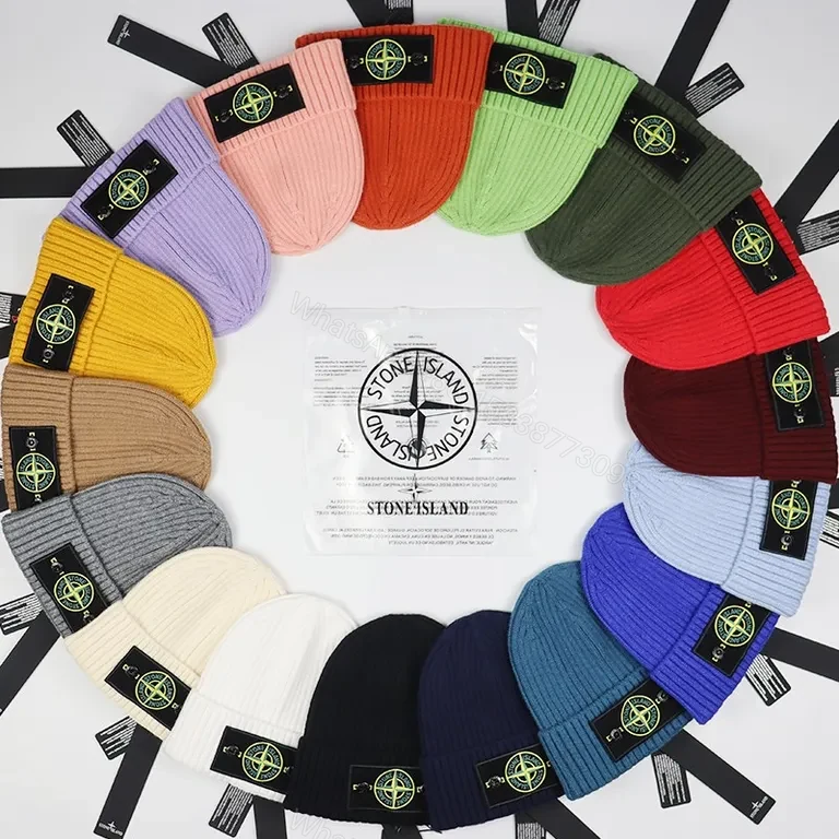 View 4 of Soft Ribbed Beanie with Stone Island Patch â€“ Everyday Warmth