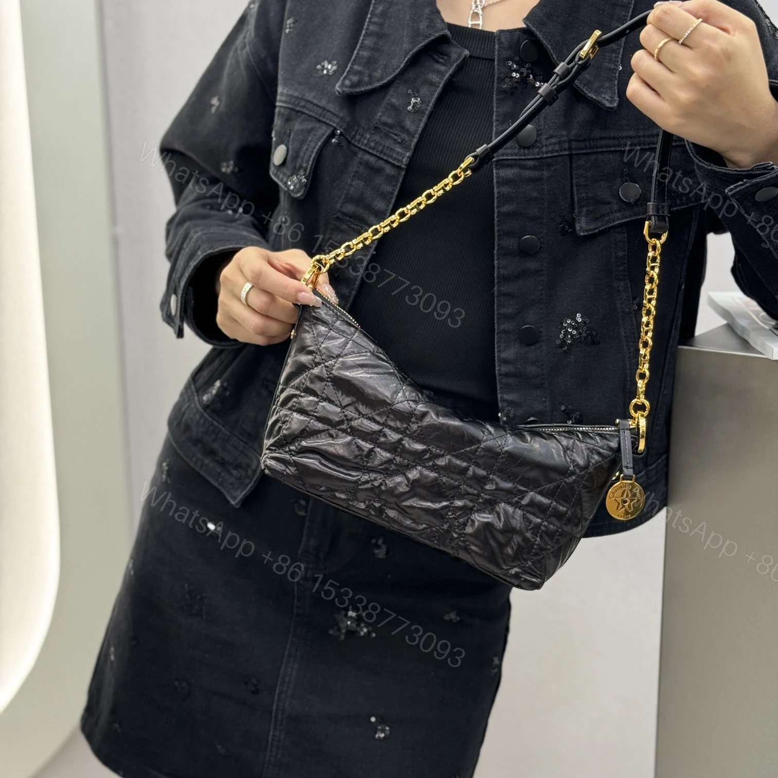 View 18 of 高仿Dior*Star系列S3202M900鏈條單肩腋下包黑色免檢版