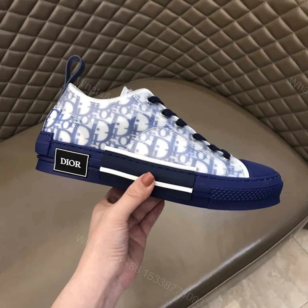 View 2 of DIOR B23 LOW-TOP SNEAKER IN BLUE DIOR OBLIQUE – CD28