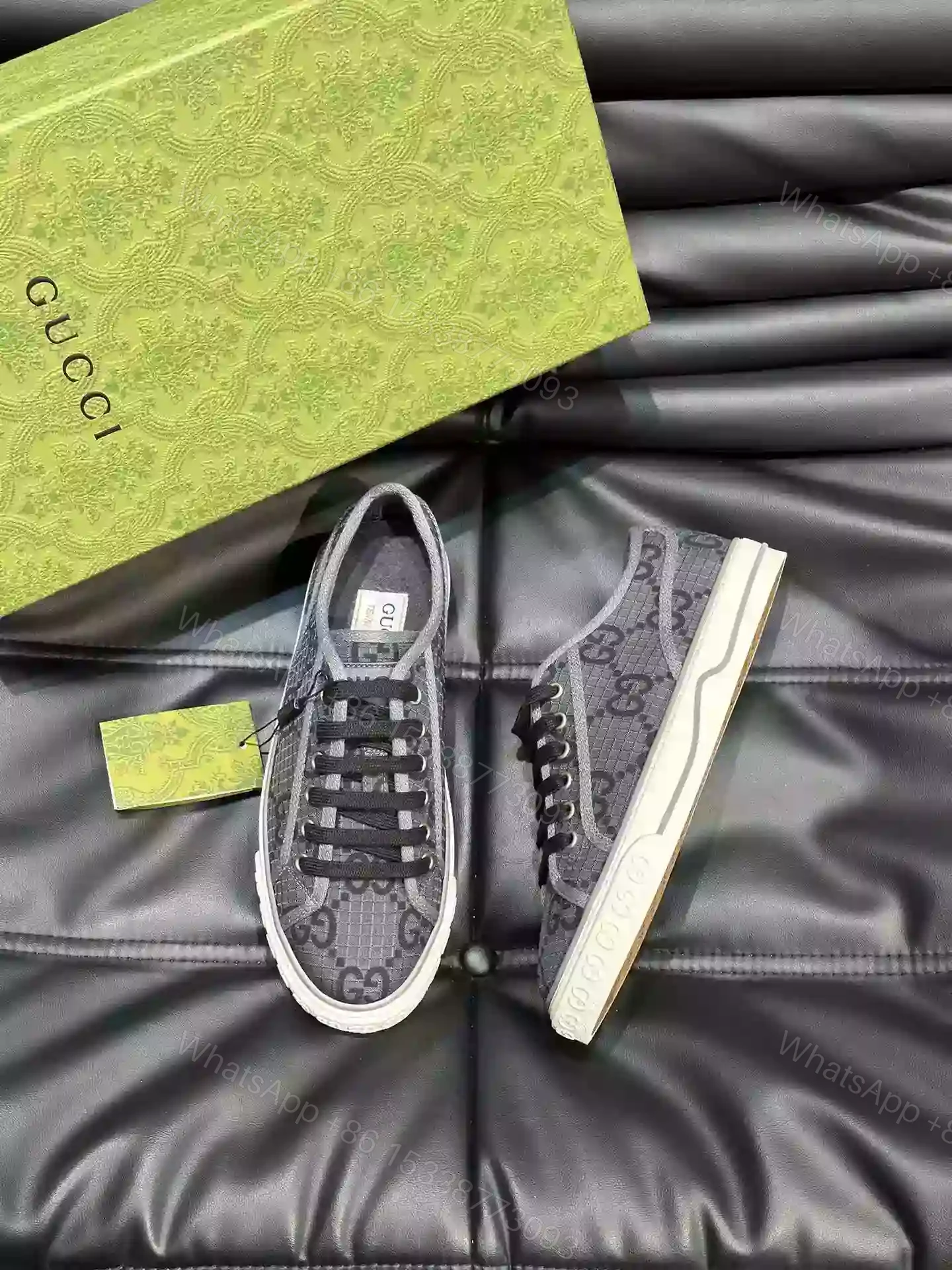 View 2 of GUCCI TENNIS 1977 SHOES SNEAKERS IN DARK GREY/BLACK – GC280