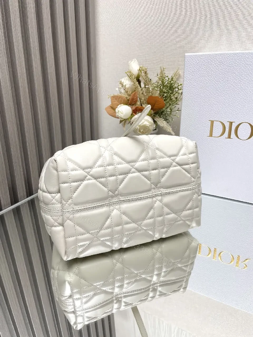 View 6 of Quilted Mini Bag - Gold Charm, Crossbody + Top Handle