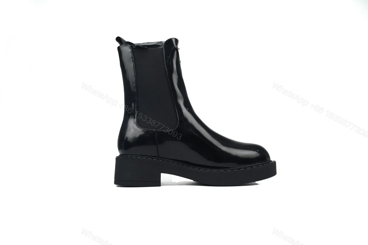View 5 of Prada Monolith patent leather booties black