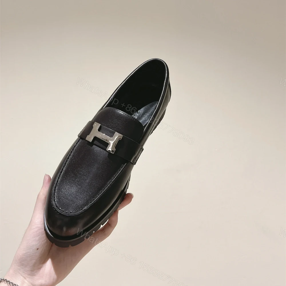 View 9 of 高仿Hermes*H232137Z02小牛皮樂福鞋黑色免檢版