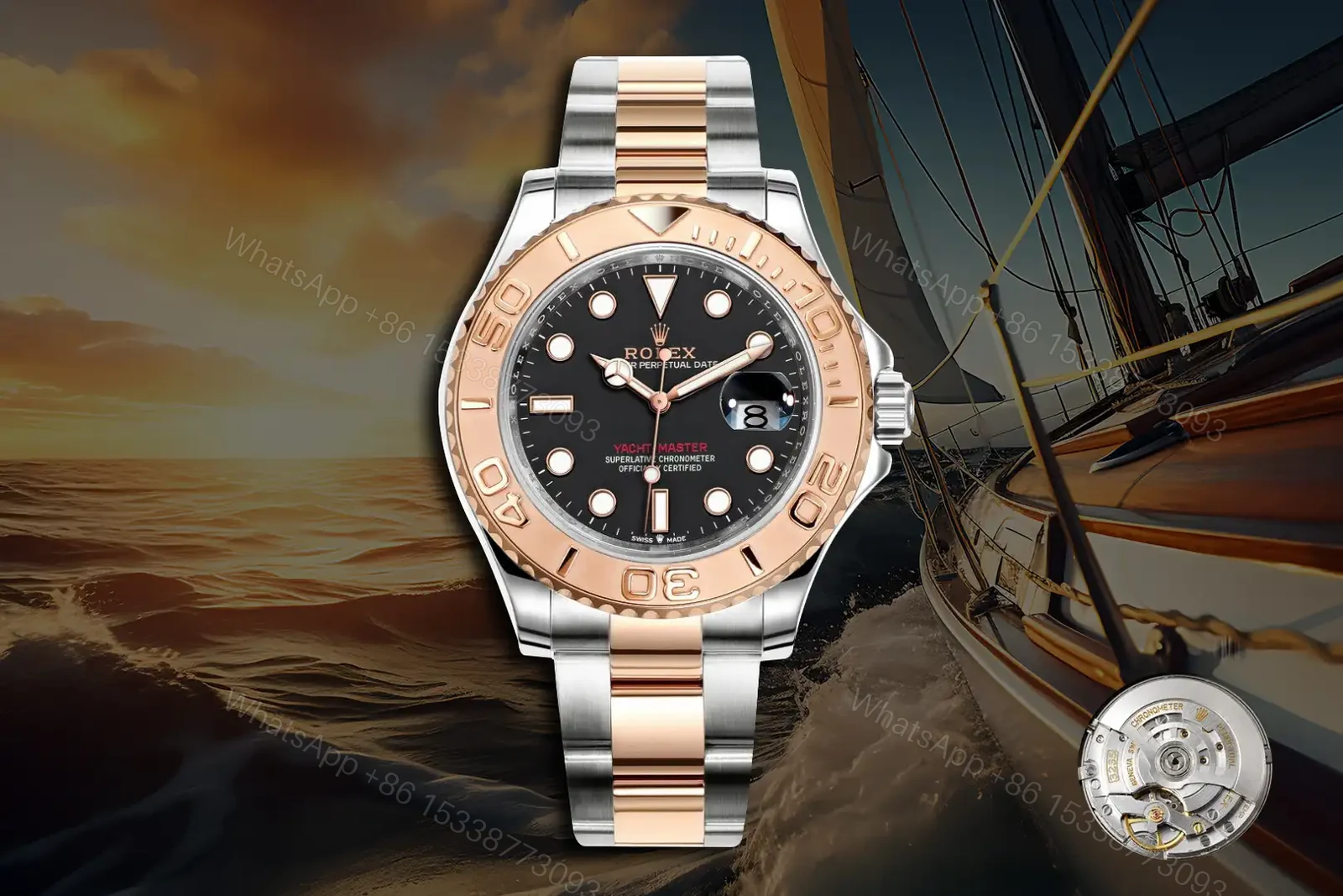Fake Rolex Yacht-Master 40 Everose Rolesor Replica 126621-0001 — view 1