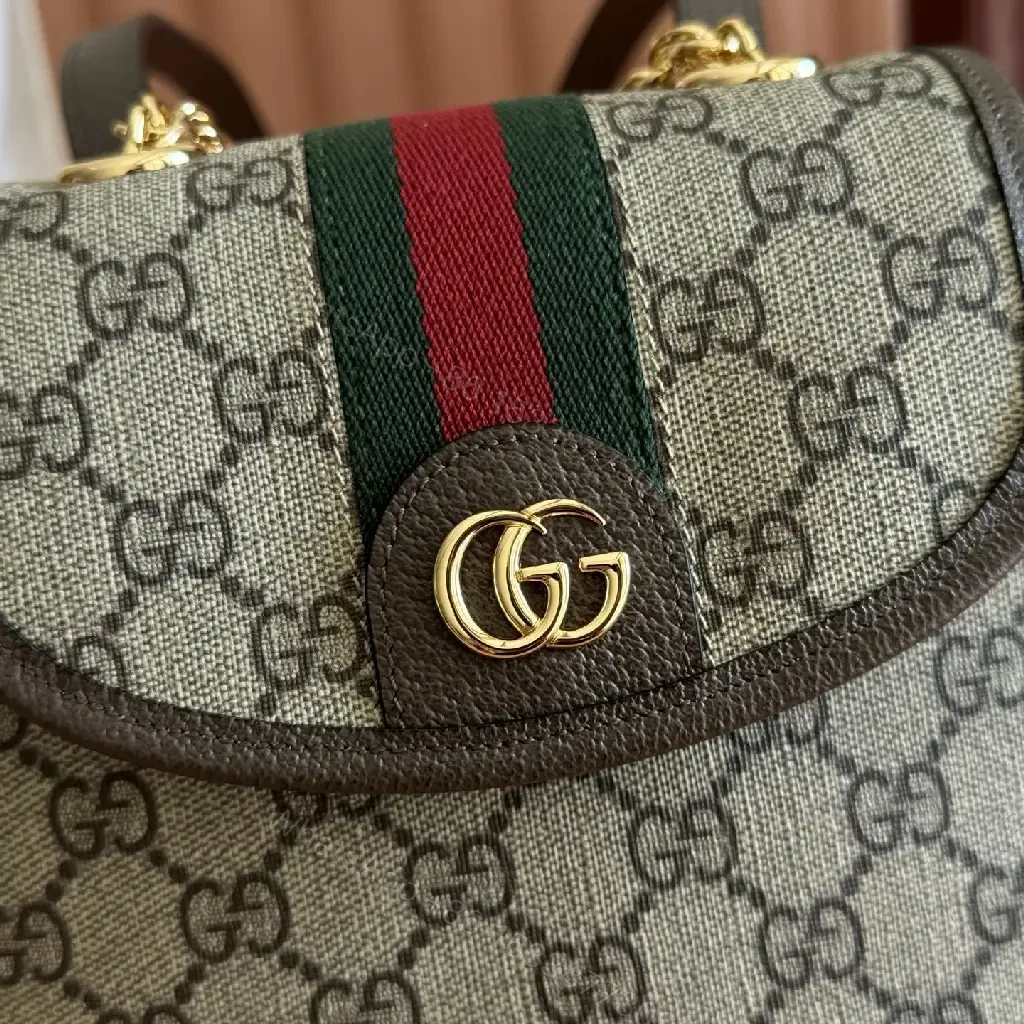 View 3 of Compact Signature Crossbody: GG Supreme, Web Strap, Mini Bag