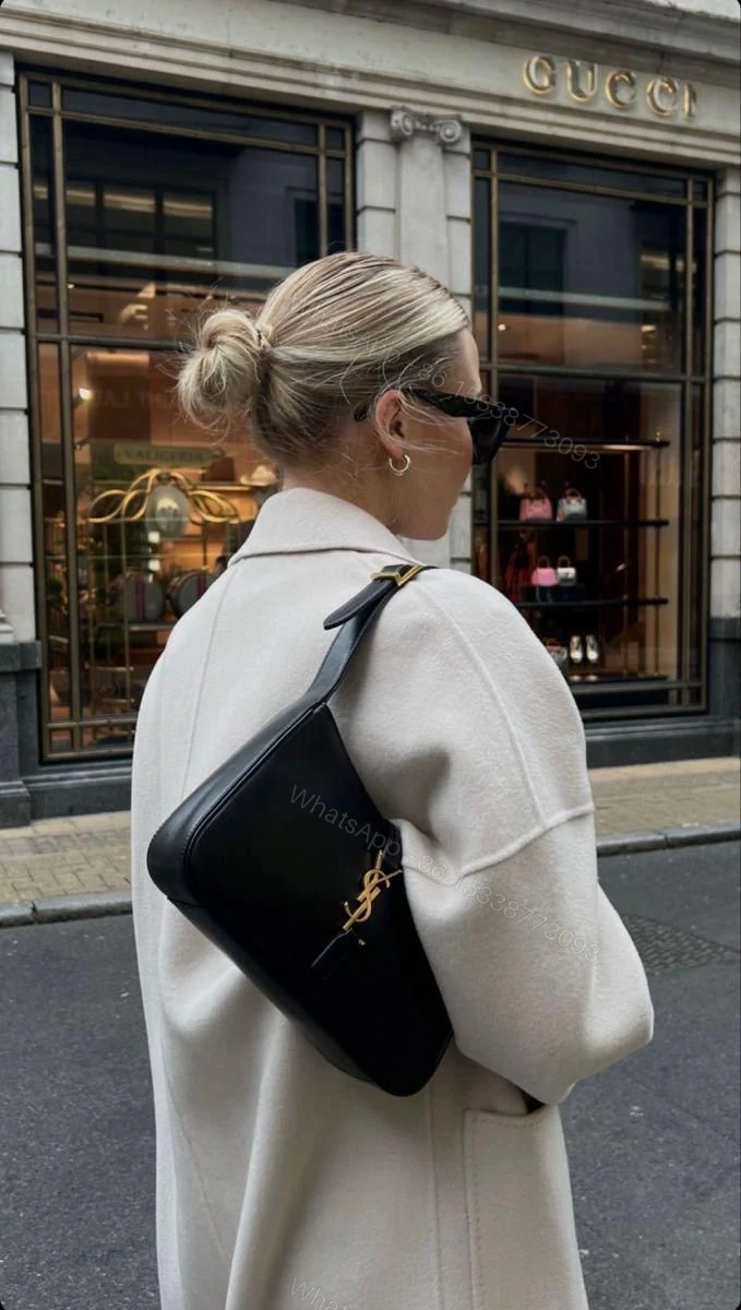 View 12 of FIRST COPY SAINT LAURENT SHOULDER BAG - CROCODILE-EMBOSSED LEATHER AND CLEAN LEATHER